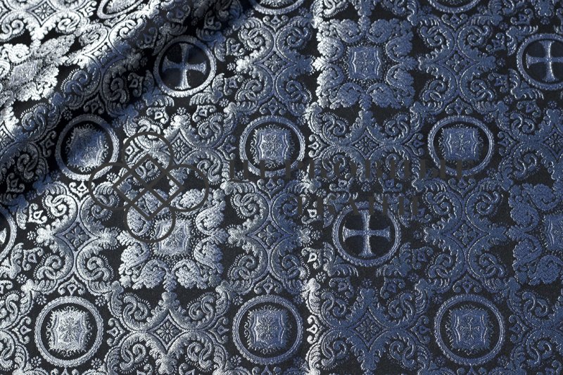 church-brocade-black-silver-ornament