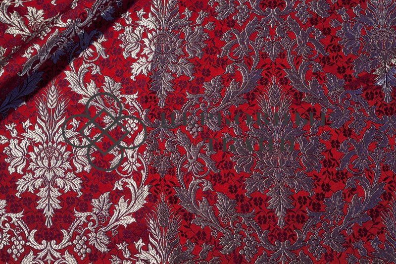 brocade-with-flowers-red-silver