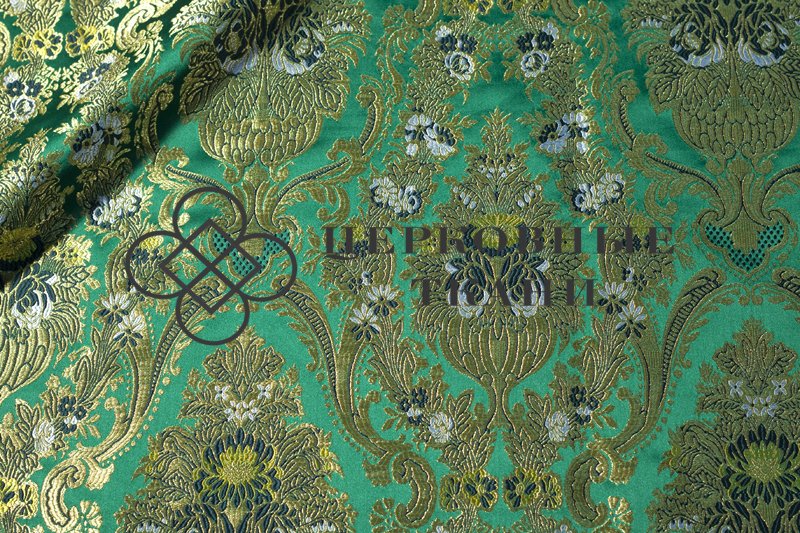 silk-brocade-green-gold-blue-flowers