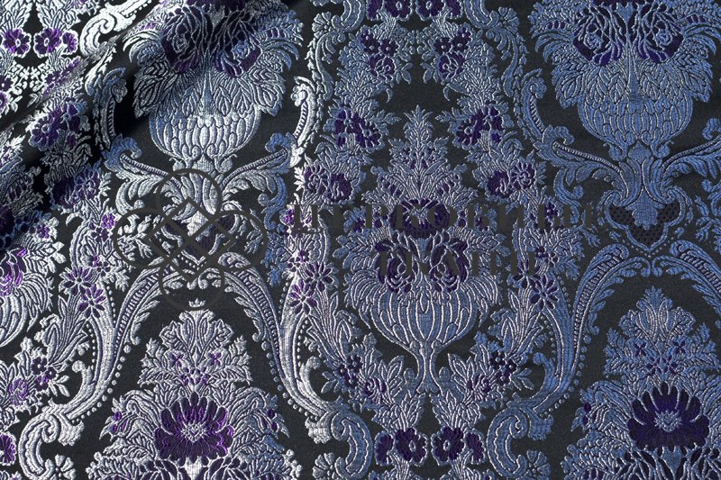 silk-brocade-black-silver-blue-flowers